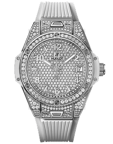 One Click Steel White Full Pave / 39mm