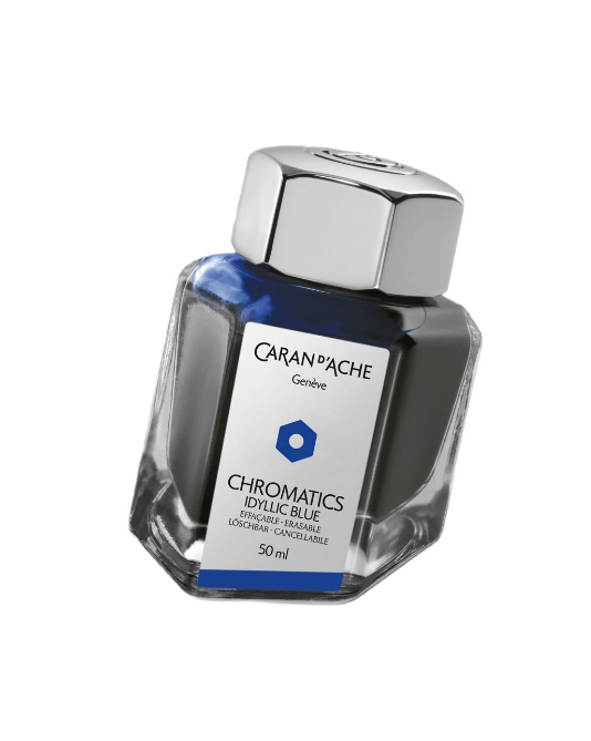  CARAN D’ACHE, Chromatics Idyllic Blue Ink Bottle 50 ml, SKU: 8011.140 | watchapproach.com