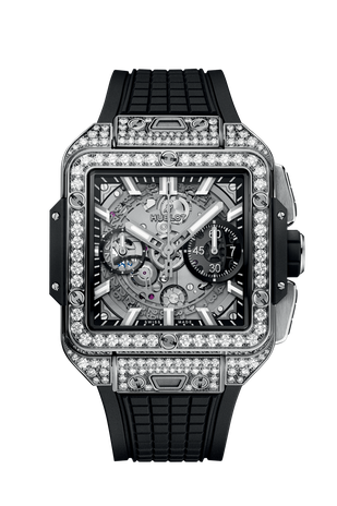 Men's watch / unisex  HUBLOT, Square Bang Unico Titanium Pave / 42mm, SKU: 821.NX.0170.RX.1604 | watchapproach.com