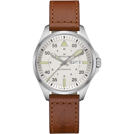 Men's watch / unisex  HAMILTON, Khaki Aviation Pilot Day Date Auto / 42mm, SKU: H64635550 | watchapproach.com