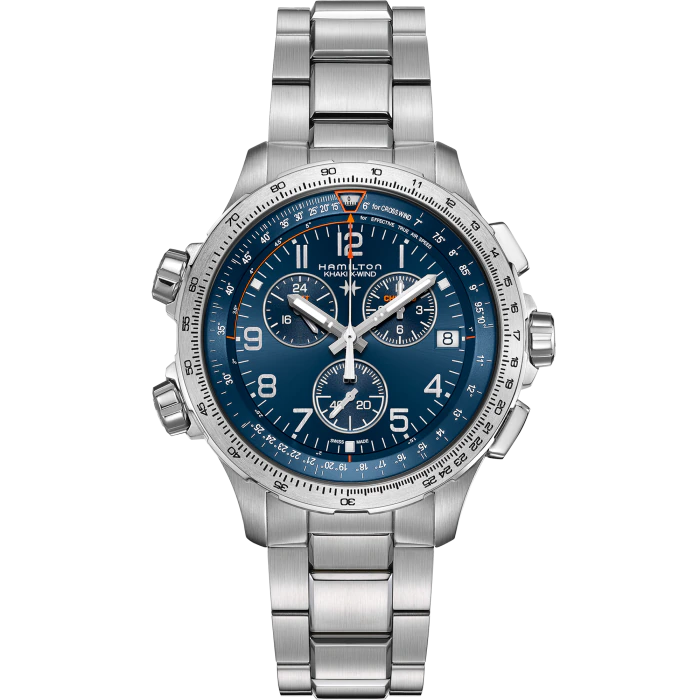 Men's watch / unisex  HAMILTON, Khaki Aviation X-Wind GMT Chrono Quartz / 46mm, SKU: H77922141 | watchapproach.com