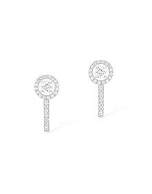 Joy Hoop Round Diamonds 2x0.10ct White Gold Earrings