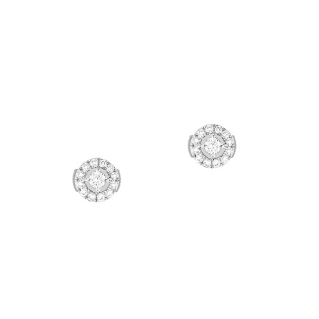 Women Jewellery  MESSIKA, Joy Round Diamonds PM White Gold Earrings, SKU: 06954-WG | watchapproach.com