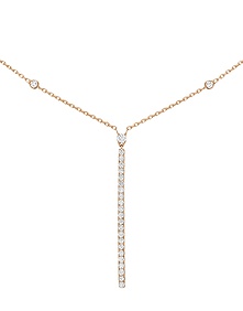 Gatsby Vertical Bar Pink Gold Diamond Necklace