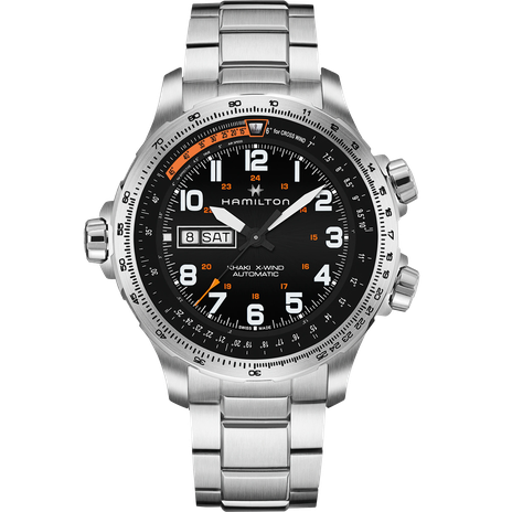 Men's watch / unisex  HAMILTON, Khaki Aviation X-Wind Day Date Auto / 45mm, SKU: H77755133 | watchapproach.com