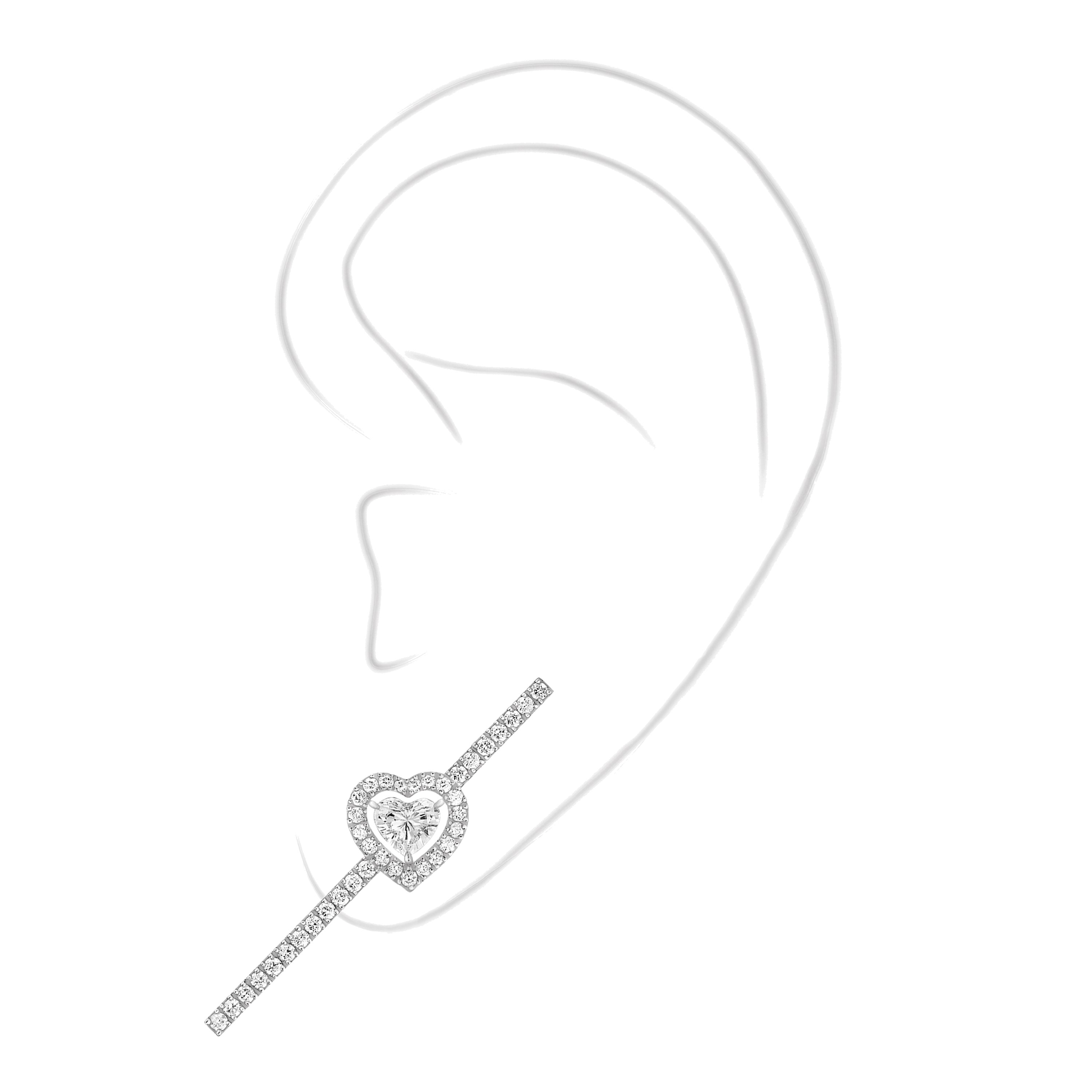 Joy Cœur 0.15ct Single Pavé-Set Diamond White Gold Earring