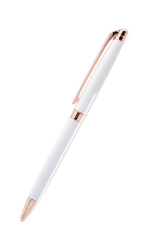  CARAN D’ACHE, Léman Slim White Rose Gold Ballpoint Pen, SKU: 4781.001 | watchapproach.com