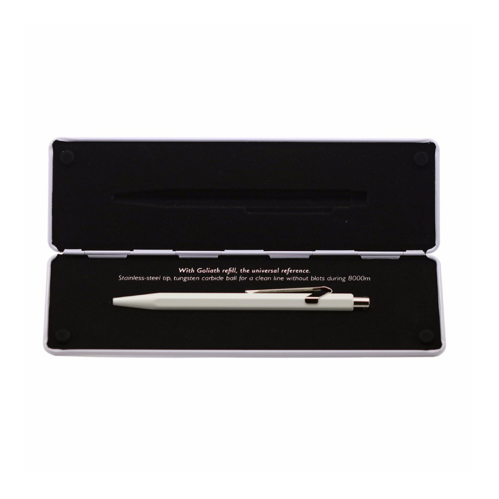  CARAN D’ACHE, 849 Pop Line White Ballpoint Pen, with holder, SKU: 849.502 | watchapproach.com