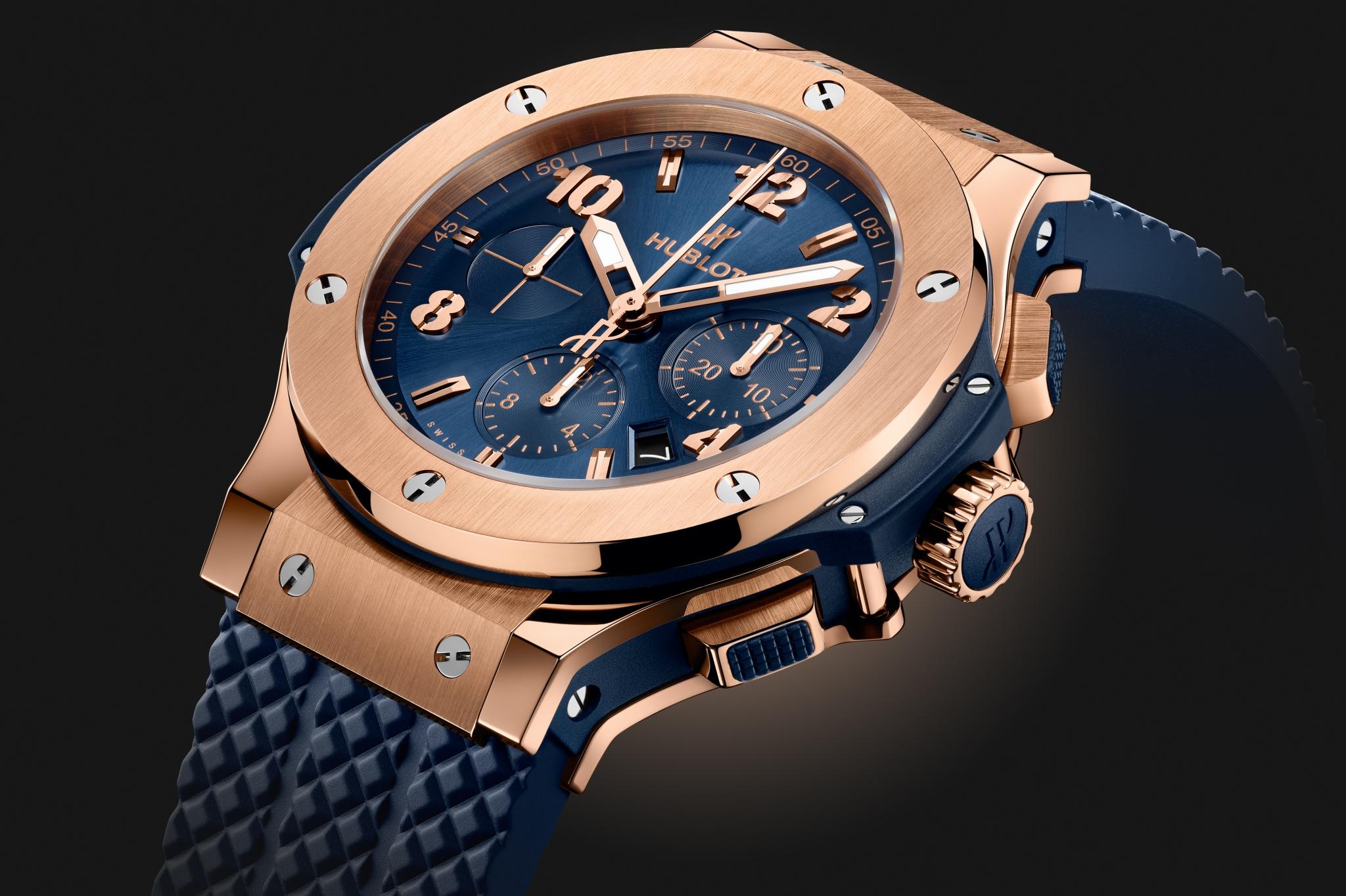 Men's watch / unisex  HUBLOT, Big Bang Original Gold Blue / 44mm, SKU: 301.PX.710.RX | watchapproach.com