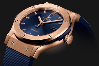 Men's watch / unisex  HUBLOT, Classic Fusion King Gold Blue / 42mm, SKU: 542.OX.7180.RX | watchapproach.com