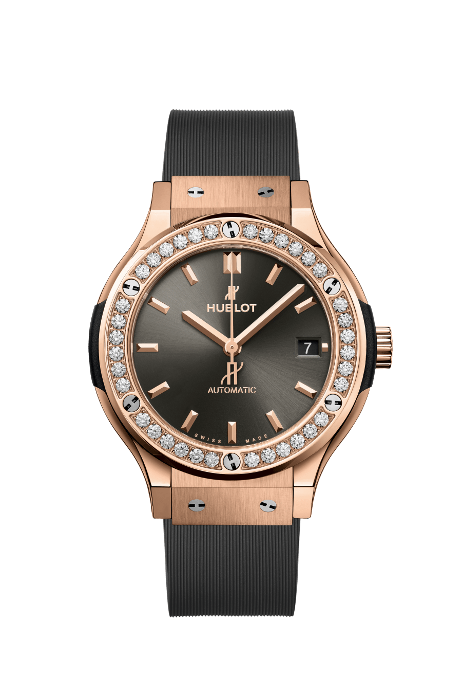 Men's watch / unisex  HUBLOT, Classic Fusion Racing Grey King Gold Diamonds / 38mm, SKU: 565.OX.7081.RX.1204 | watchapproach.com