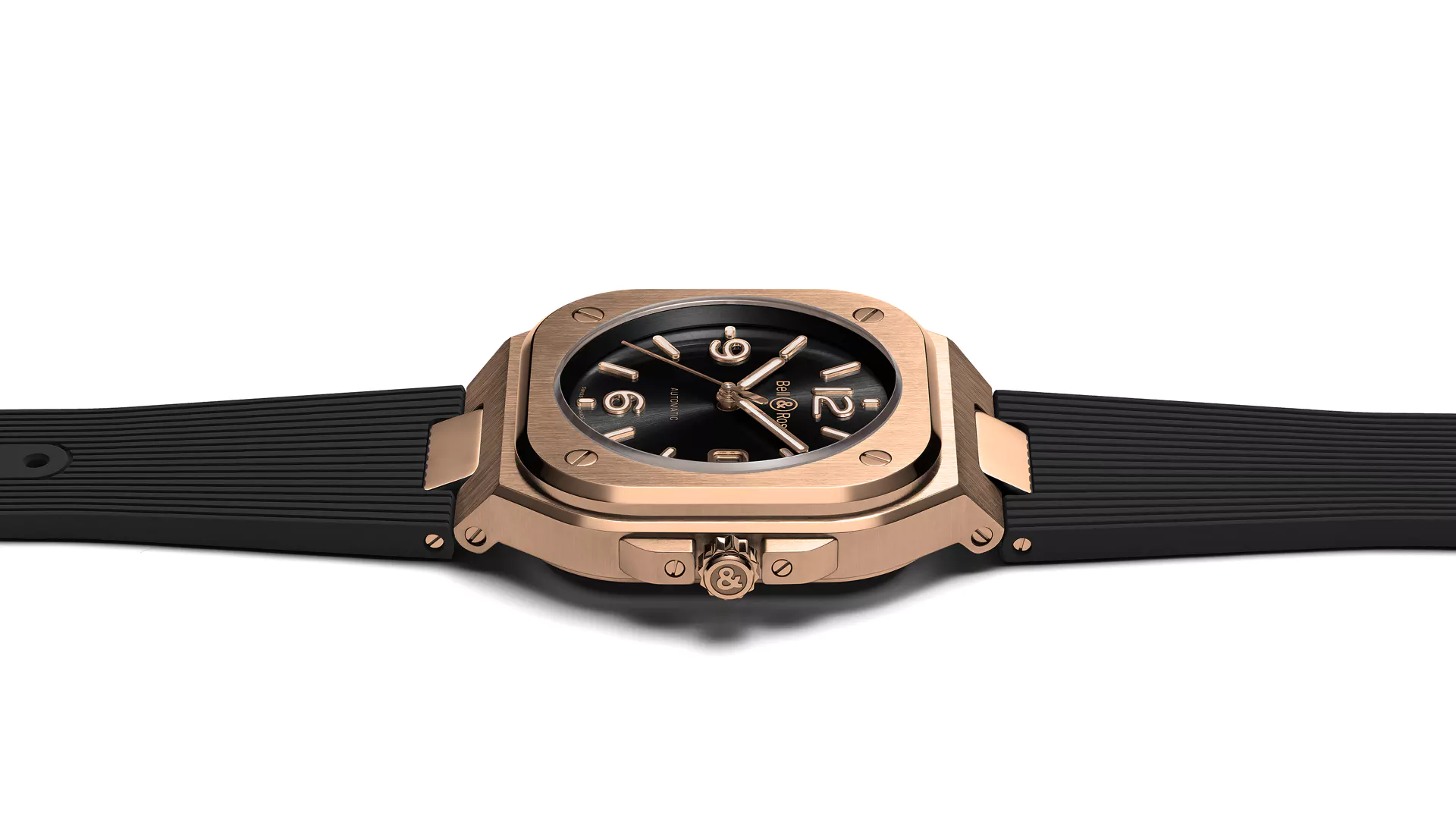 Men's watch / unisex  BELL & ROSS, BR 05 Gold / 40mm, SKU: BR05A-BL-PG/SRB | watchapproach.com