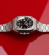 Men's watch / unisex  BELL & ROSS, BR 05 GMT / 41mm, SKU: BR05G-BL-ST/SST | watchapproach.com