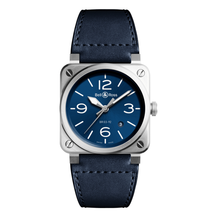 Men's watch / unisex  BELL & ROSS, BR 03-92 Blue Steel / 42mm, SKU: BR0392-BLU-ST/SCA | watchapproach.com