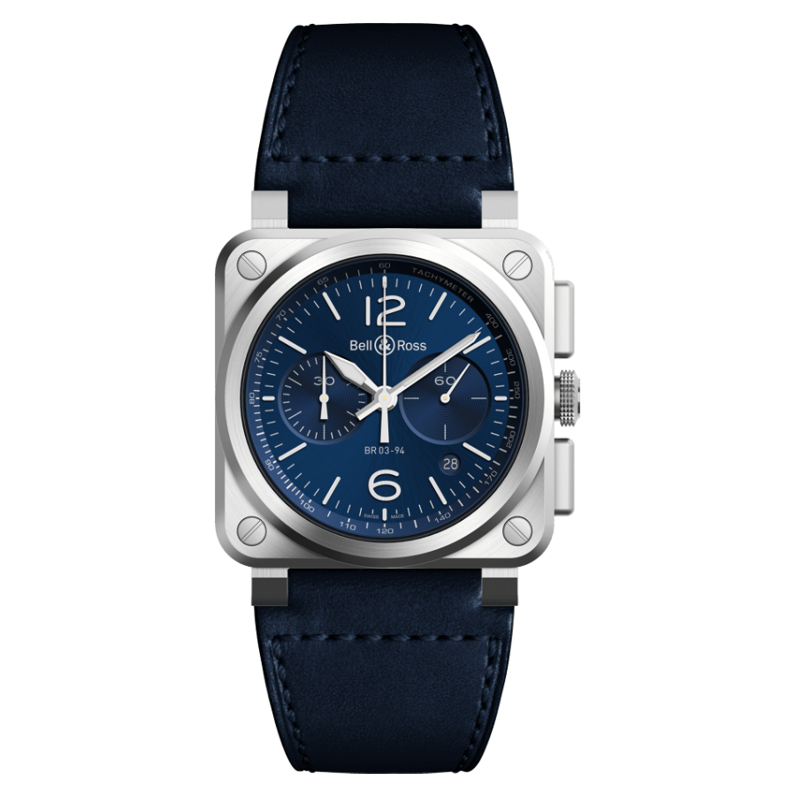 Men's watch / unisex  BELL & ROSS, BR 03-94 Blue Steel / 42mm, SKU: BR0394-BLU-ST/SCA | watchapproach.com