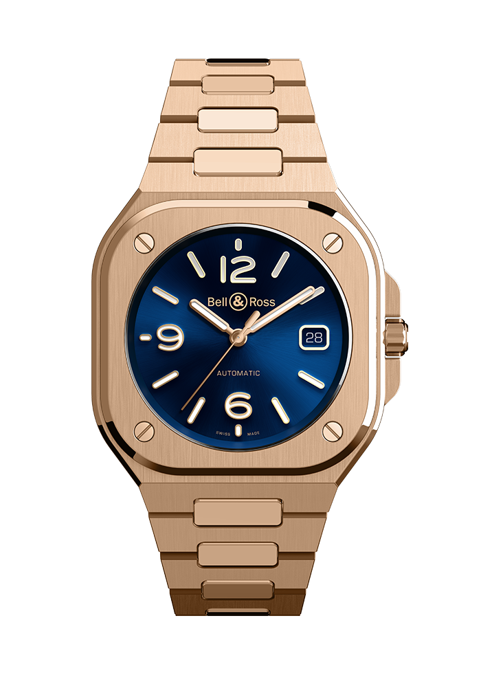 Men's watch / unisex  BELL & ROSS, BR 05 Blue Gold / 40mm, SKU: BR05A-BLU-PG/SPG | watchapproach.com