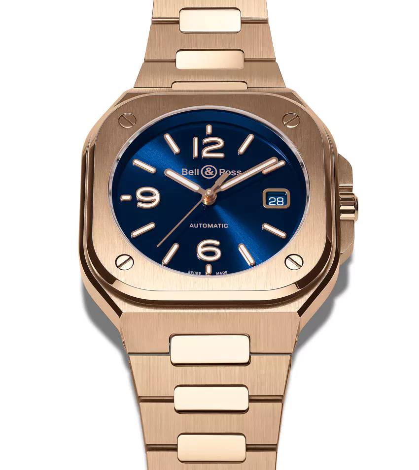Men's watch / unisex  BELL & ROSS, BR 05 Blue Gold / 40mm, SKU: BR05A-BLU-PG/SPG | watchapproach.com