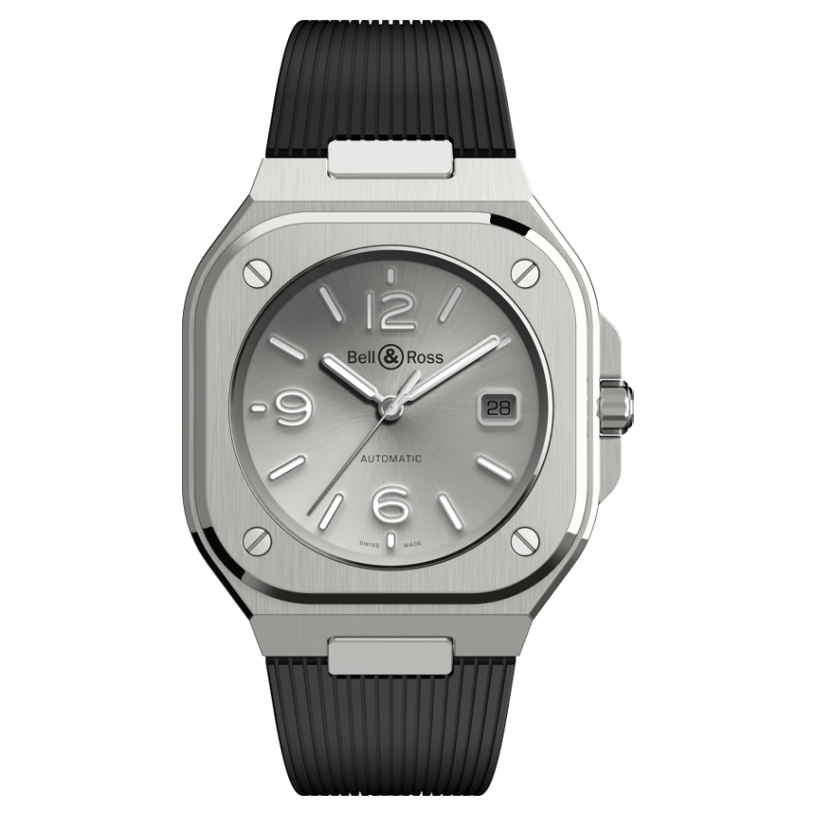 Men's watch / unisex  BELL & ROSS, BR 05 Grey Steel / 40mm, SKU: BR05A-GR-ST/SRB | watchapproach.com
