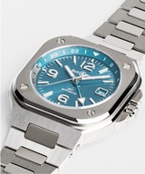 Men's watch / unisex  BELL & ROSS, BR 05 GMT Sky Blue / 41mm, SKU: BR05G-PB-ST/SST | watchapproach.com