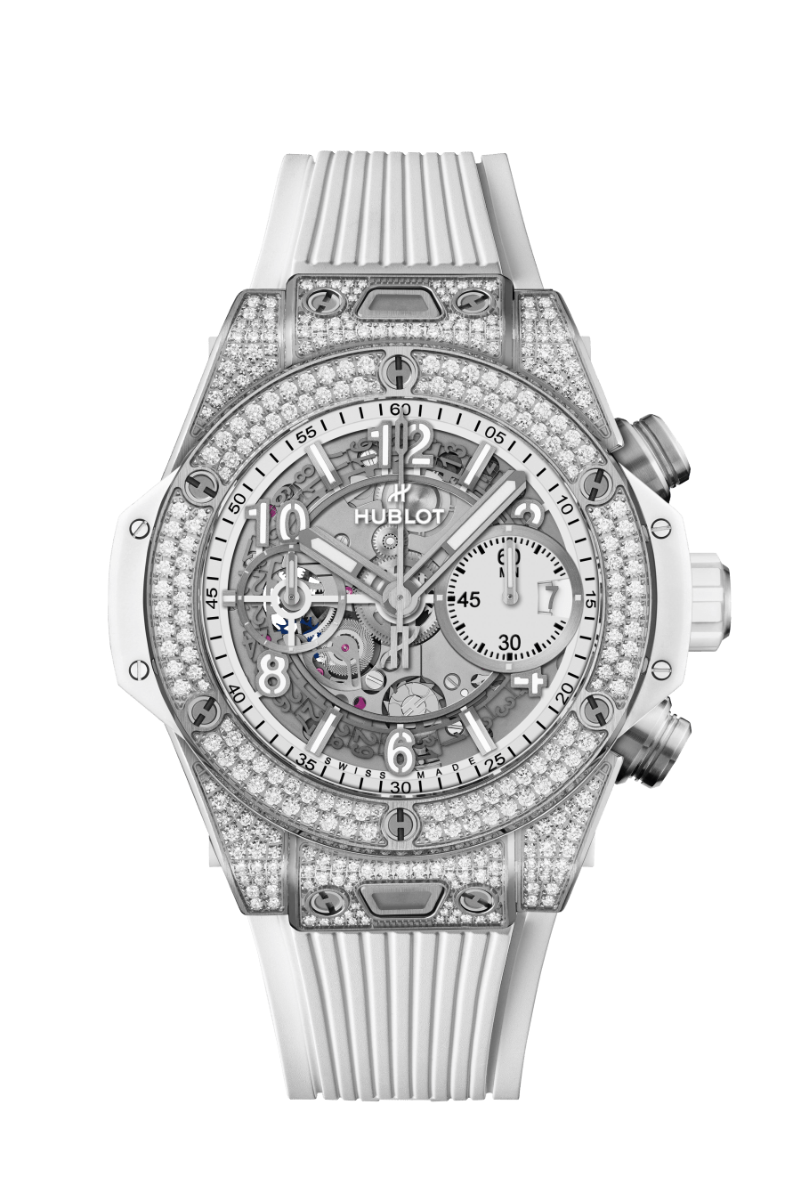 Men's watch / unisex  HUBLOT, Big Bang Unico Titanium White Pave / 42mm, SKU: 441.NE.2011.RW.1704 | watchapproach.com