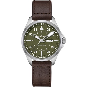 Men's watch / unisex  HAMILTON, Khaki Aviation Pilot Day Date Auto / 42mm, SKU: H64635560 | watchapproach.com