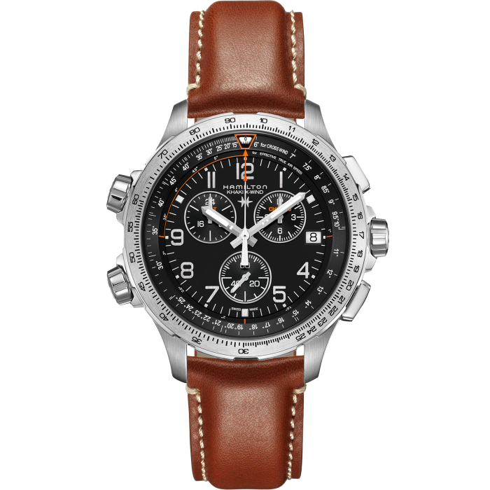 Men's watch / unisex  HAMILTON, Khaki Aviation X-Wind GMT Chrono Quartz / 46mm, SKU: H77912535 | watchapproach.com
