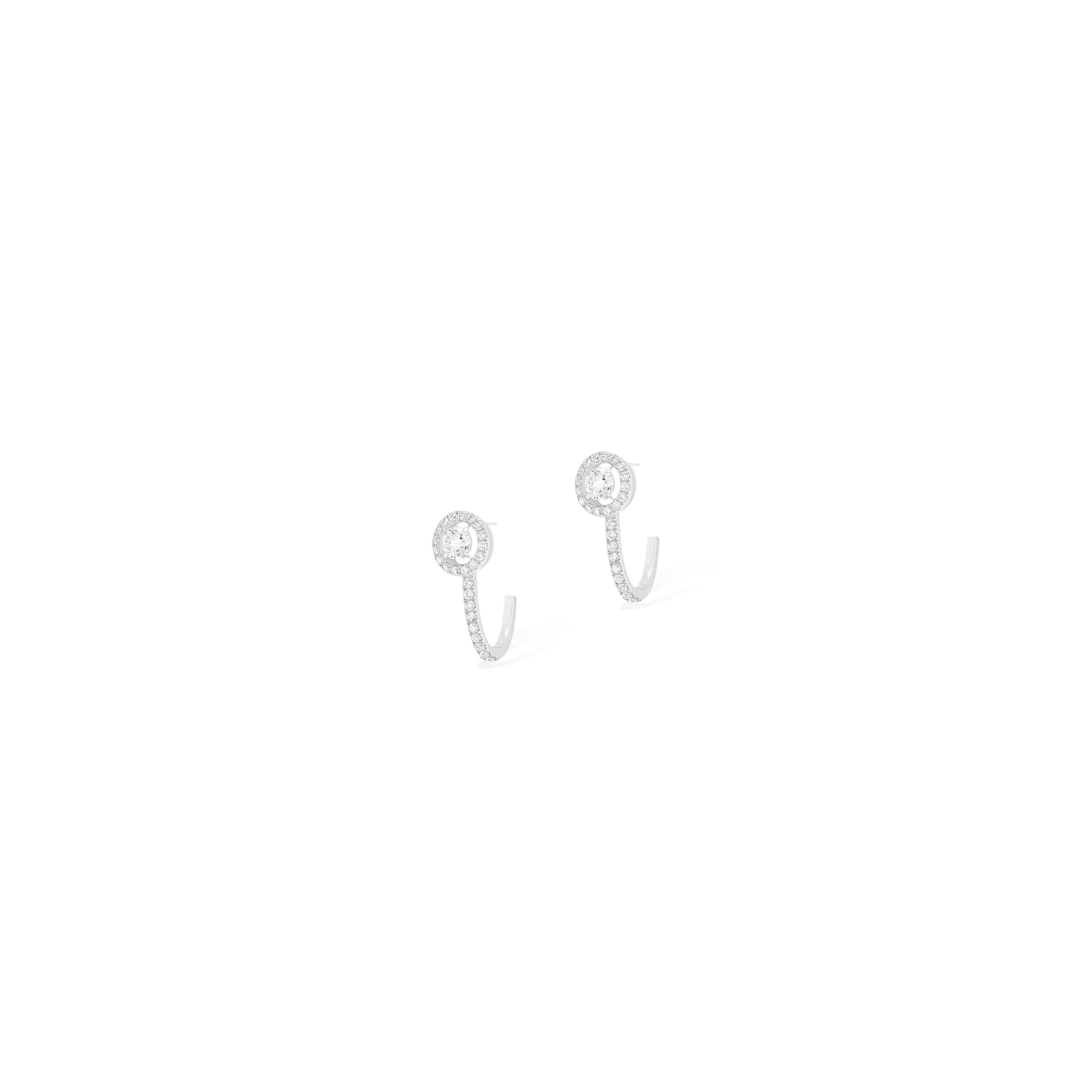 Women Jewellery  MESSIKA, Joy Hoop Round Diamonds 2x0.10ct White Gold Earrings, SKU: 07482-WG | watchapproach.com
