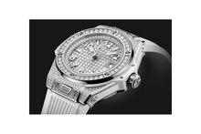 Ladies' watch  HUBLOT, Big Bang One Click Steel White Full Pave / 33mm, SKU: 485.SE.9000.RW.1604 | watchapproach.com