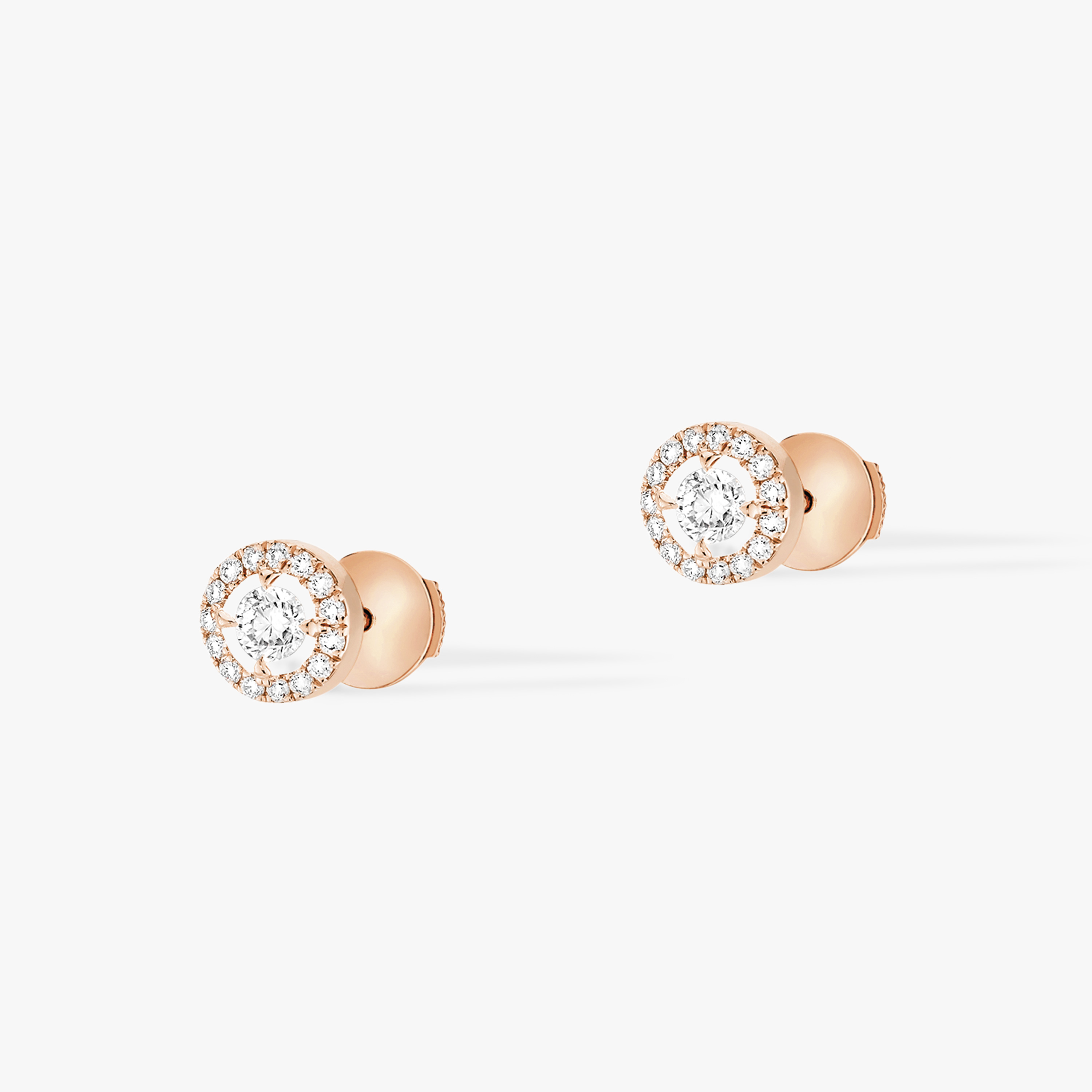 Women Jewellery  MESSIKA, Joy Round 2x0.10ct Diamonds Pink Gold Earrings, SKU: 06991-PG | watchapproach.com