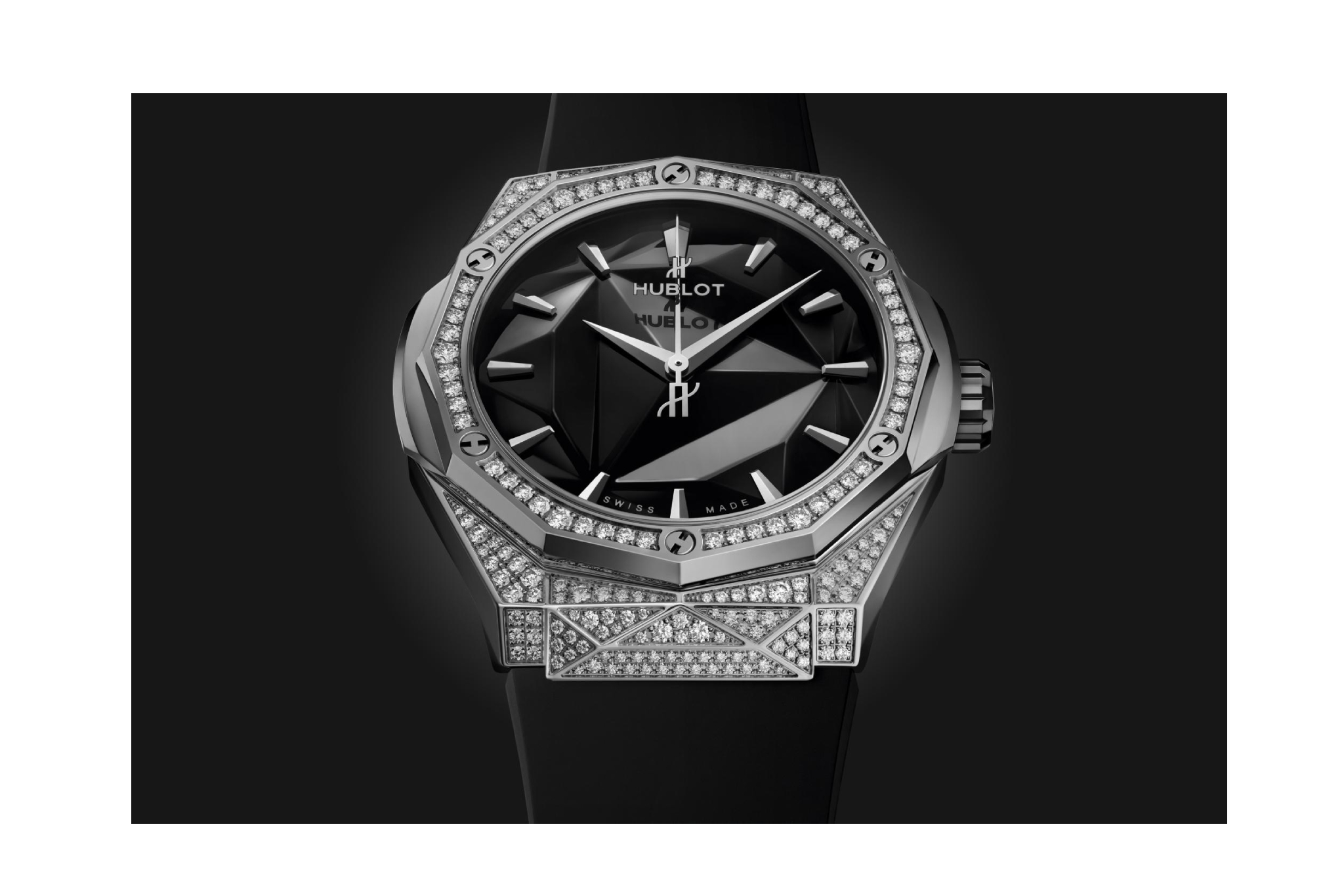 Men's watch / unisex  HUBLOT, Classic Fusion Orlinski Titanium Pave / 40mm, SKU: 550.NS.1800.RX.1604.ORL19 | watchapproach.com
