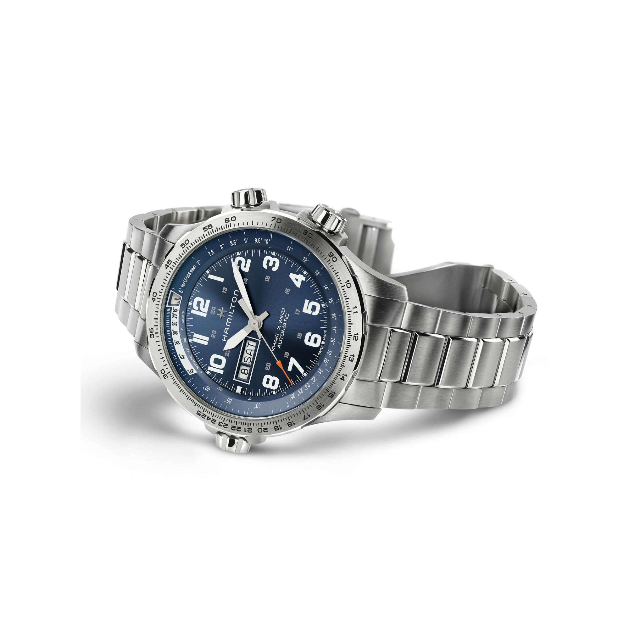 Men's watch / unisex  HAMILTON, Khaki Aviation X-Wind Day Date Auto / 45mm, SKU: H77765141 | watchapproach.com