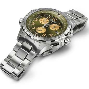Men's watch / unisex  HAMILTON, Khaki Aviation X-Wind GMT Chrono Quartz / 46mm, SKU: H77932160 | watchapproach.com