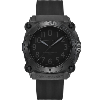 Men's watch / unisex  HAMILTON, Khaki Navy BeLOWZERO Auto Titanium / 46mm, SKU: H78505330 | watchapproach.com