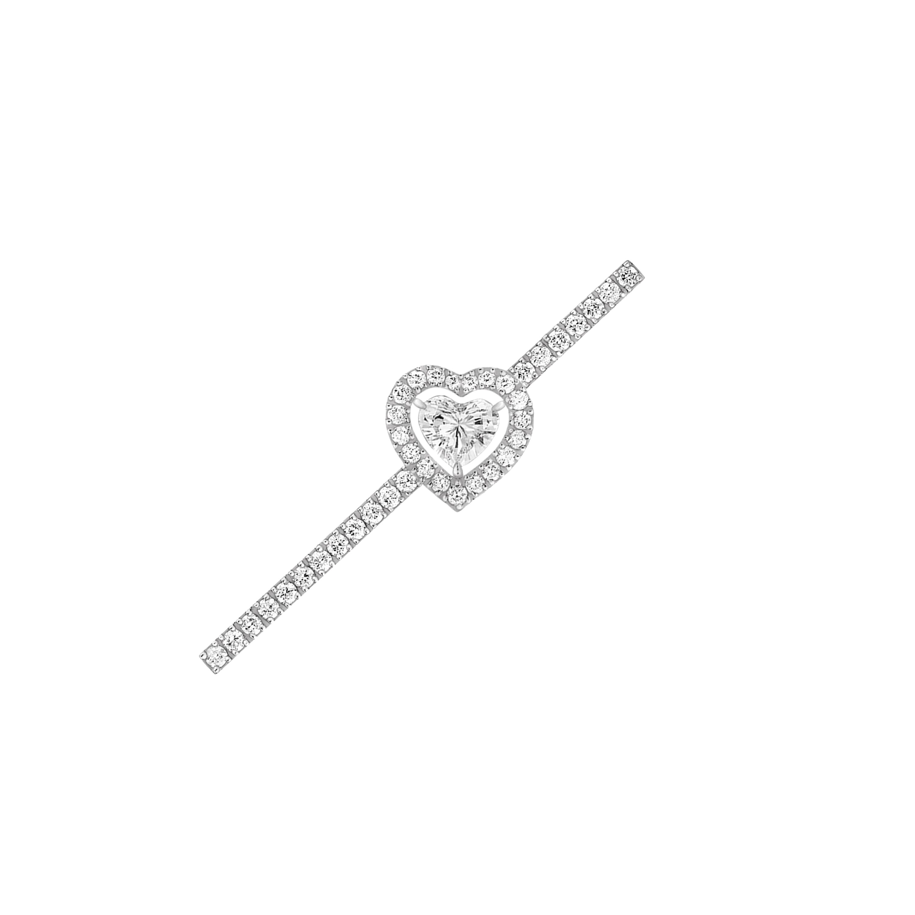 Women Jewellery  MESSIKA, Joy Cœur 0.15ct Single Pavé-Set Diamond White Gold Earring, SKU: 11433-WG | watchapproach.com
